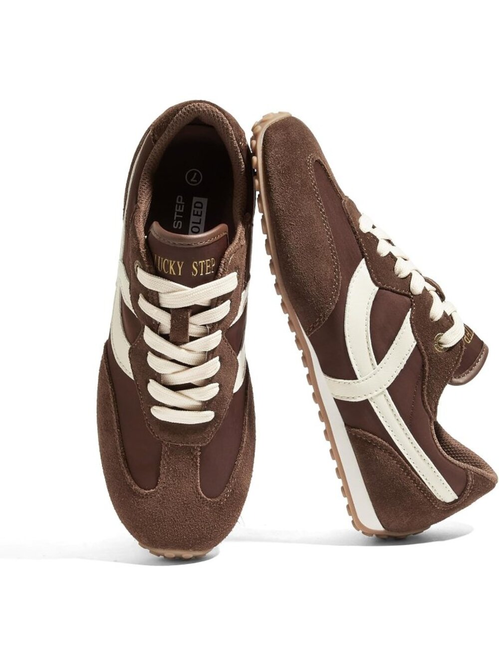 Women's Brown Comfortable Casual Retro Non Slip Lightweight Fashion Sneakers